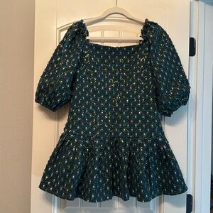 Queen of Sparkles Green Denim Dresss